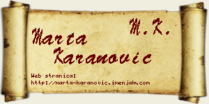 Marta Karanović vizit kartica
